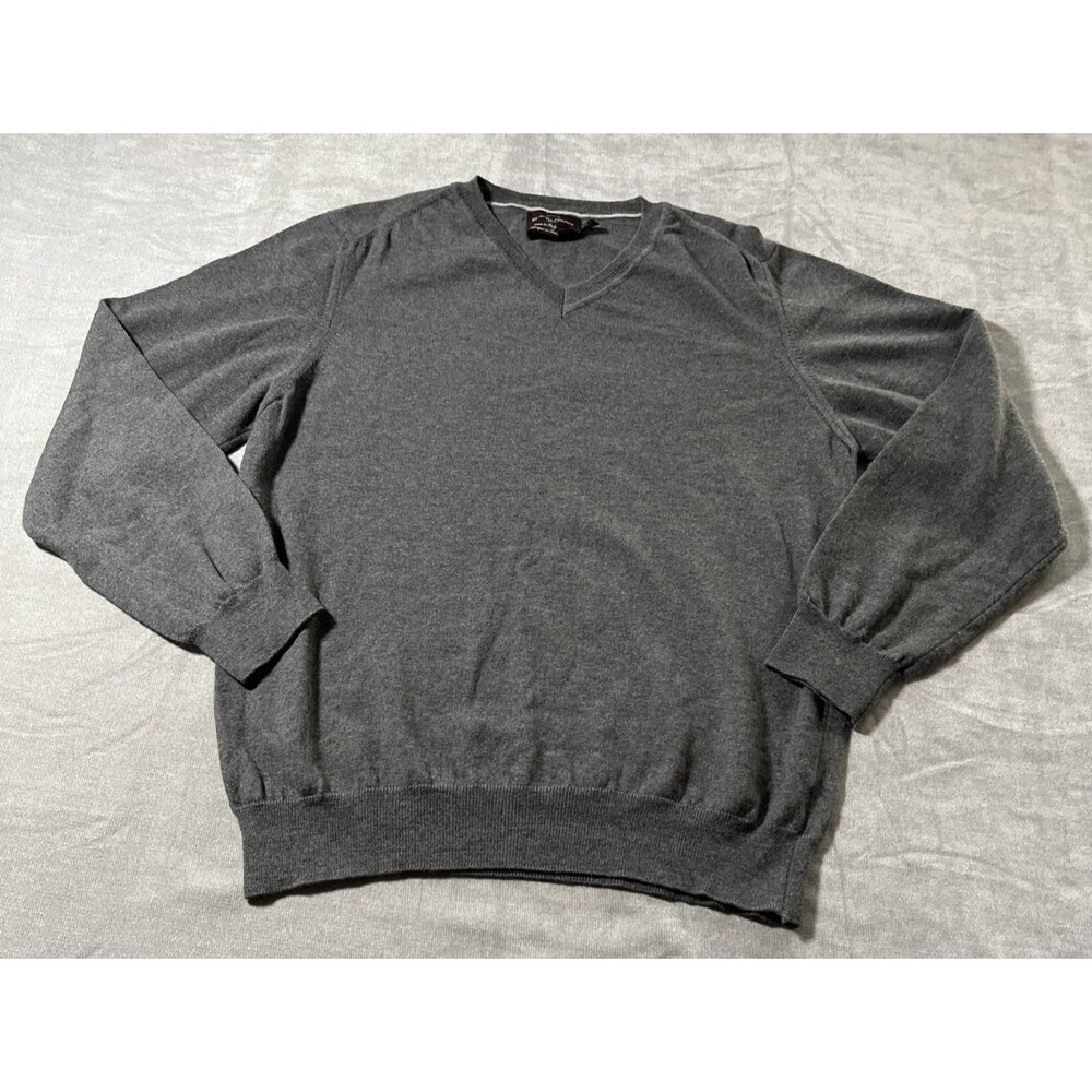 Black Brown 1826 Merino Wool Sweater Men's L Gray Made in Italy